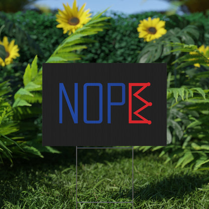 Black NOPE Crown Yard Sign – Defy the Throne - protest shirt from No Kings Store