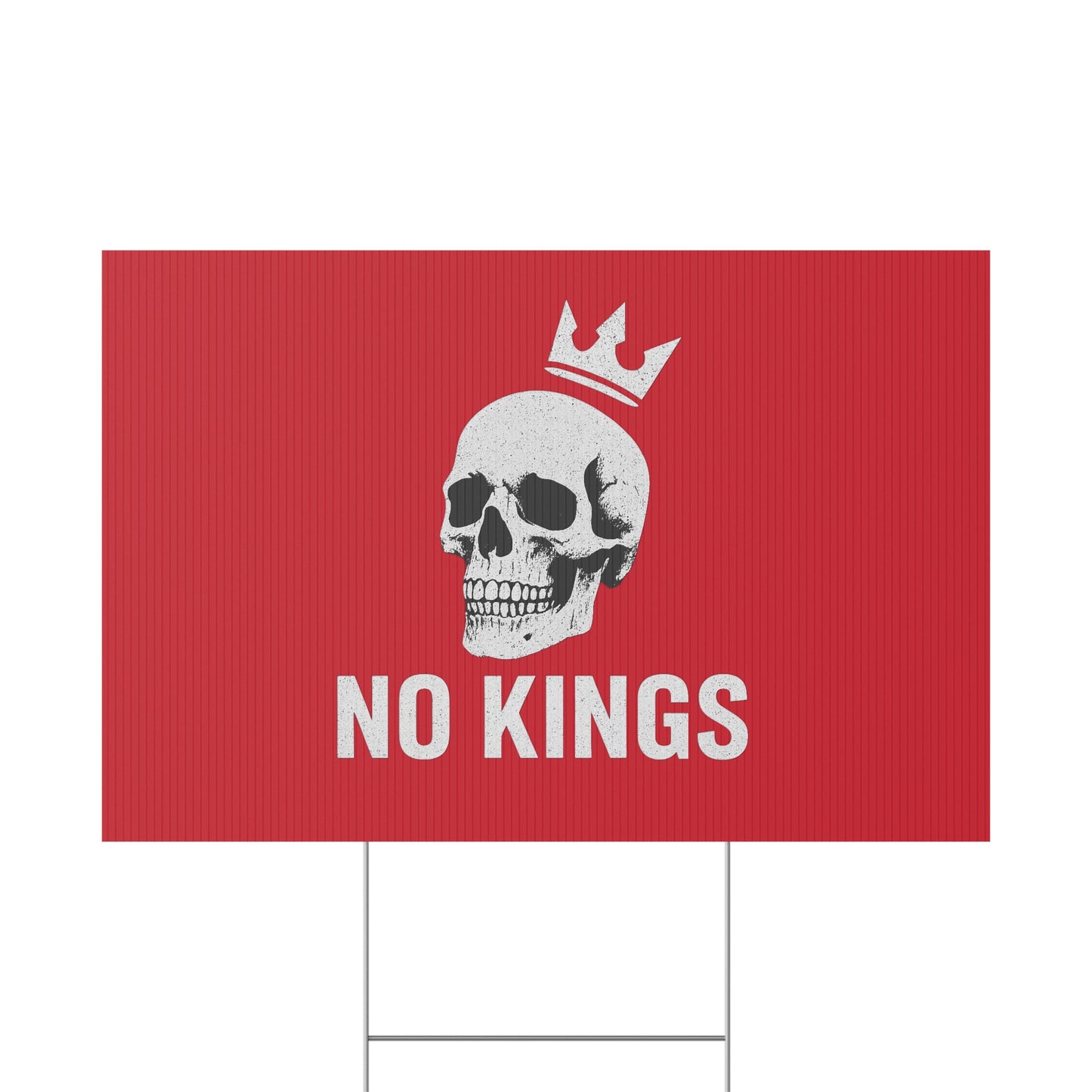 Dark Red Yard Sign - 'No Kings' Design