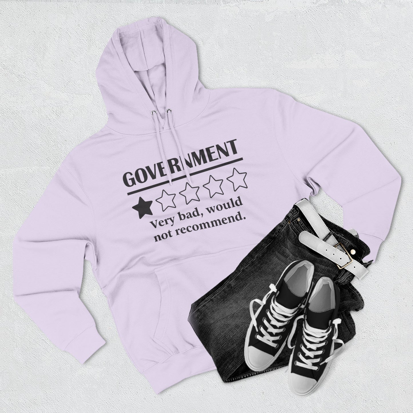 Fleece Hoodie with 1/5 Stars Would Not Recommend Design