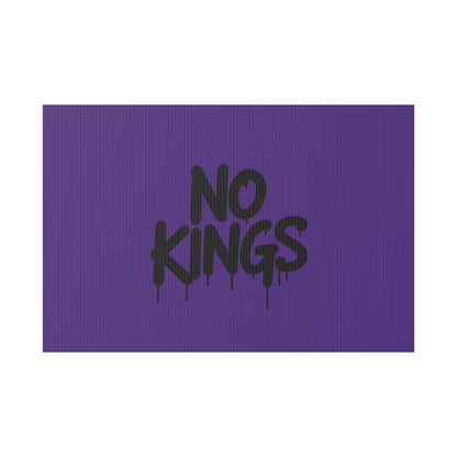 Purple Spray Paint No Kings Protest Yard Sign