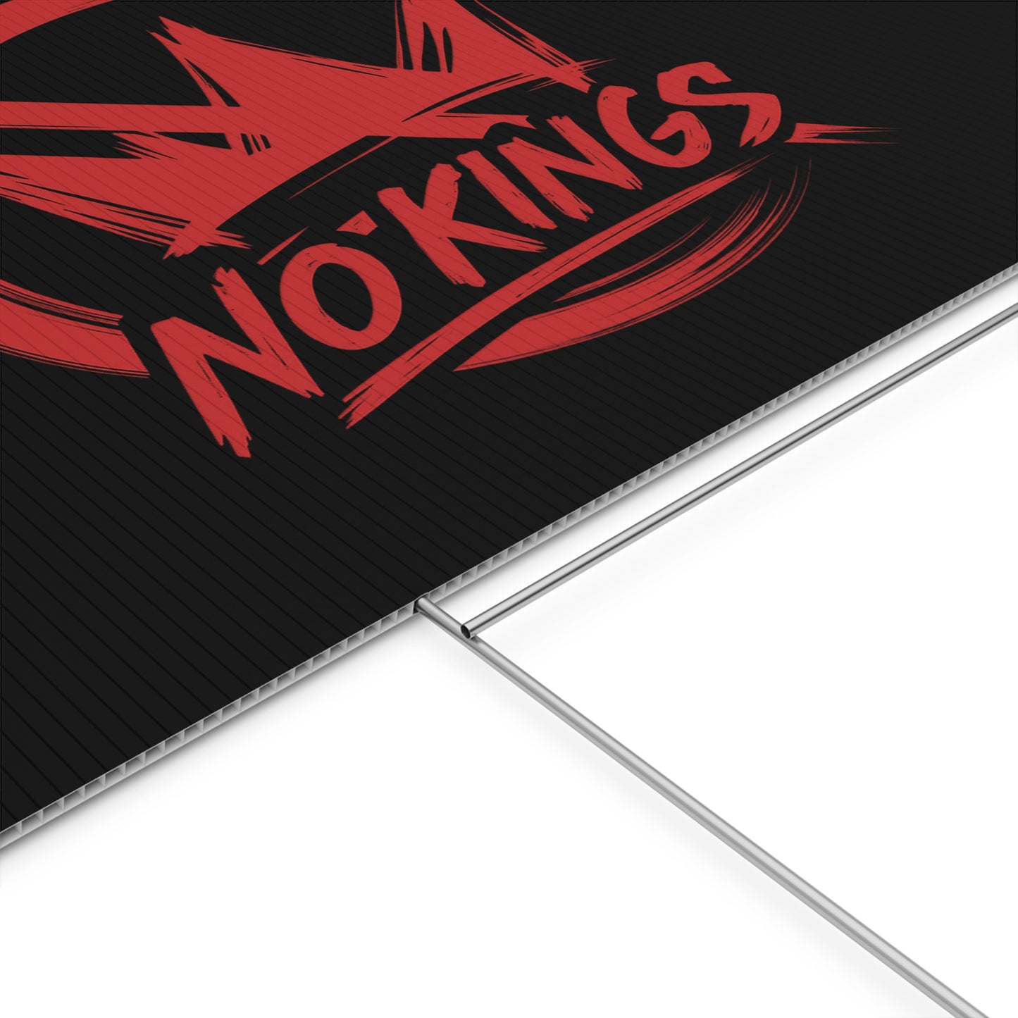 Black “No Kings” Protest Yard Sign