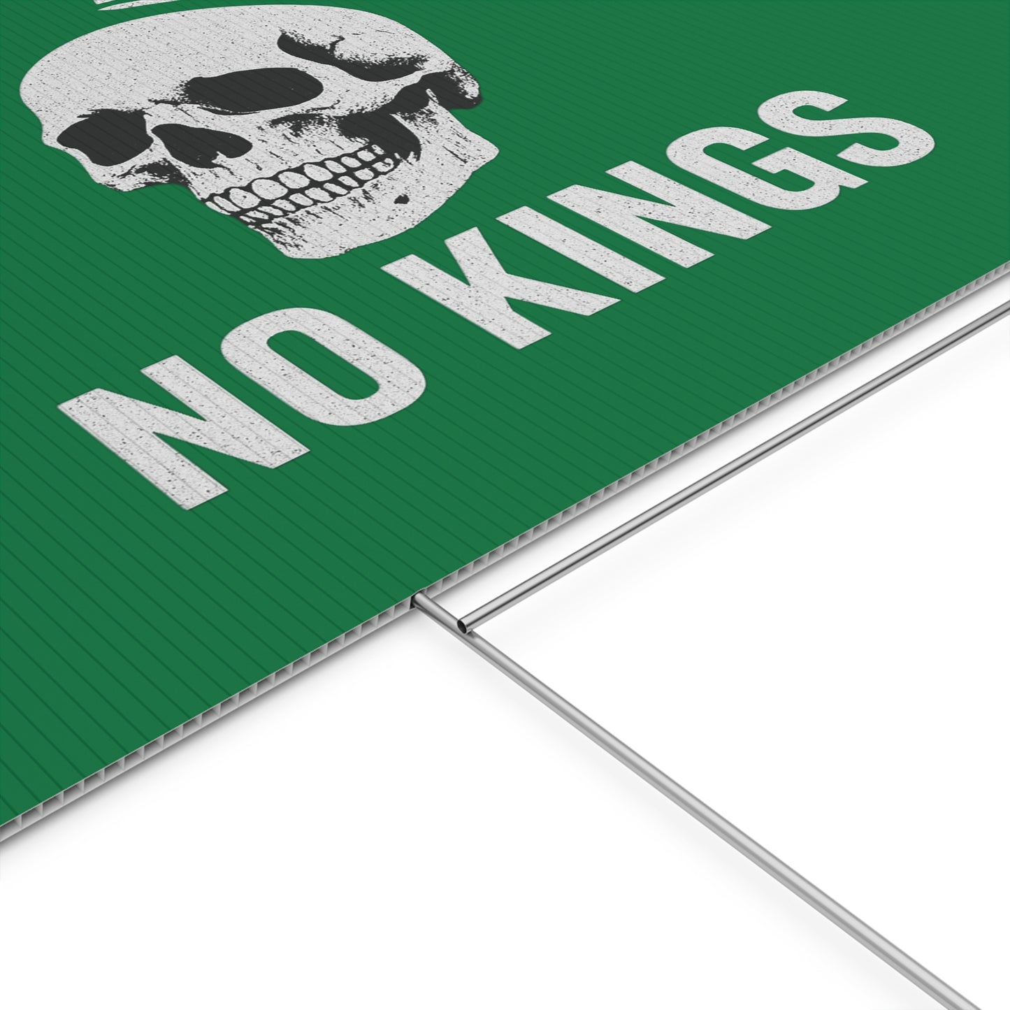 Dark Green Yard Sign - 'No Kings' Design