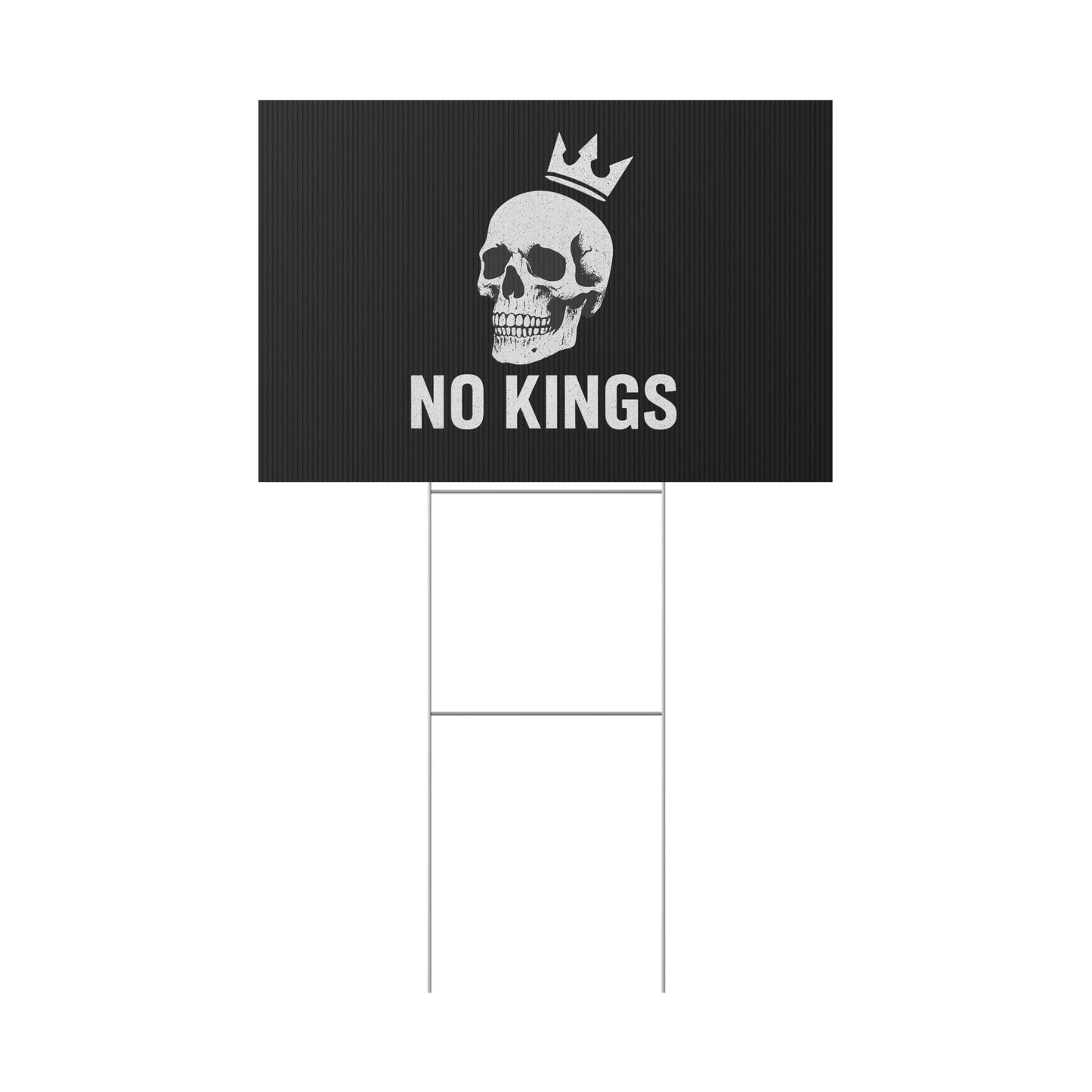 Black Yard Sign - 'No Kings' Design
