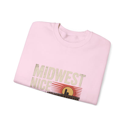 Midwest Nice But Fuck Ice Crewneck Sweatshirt