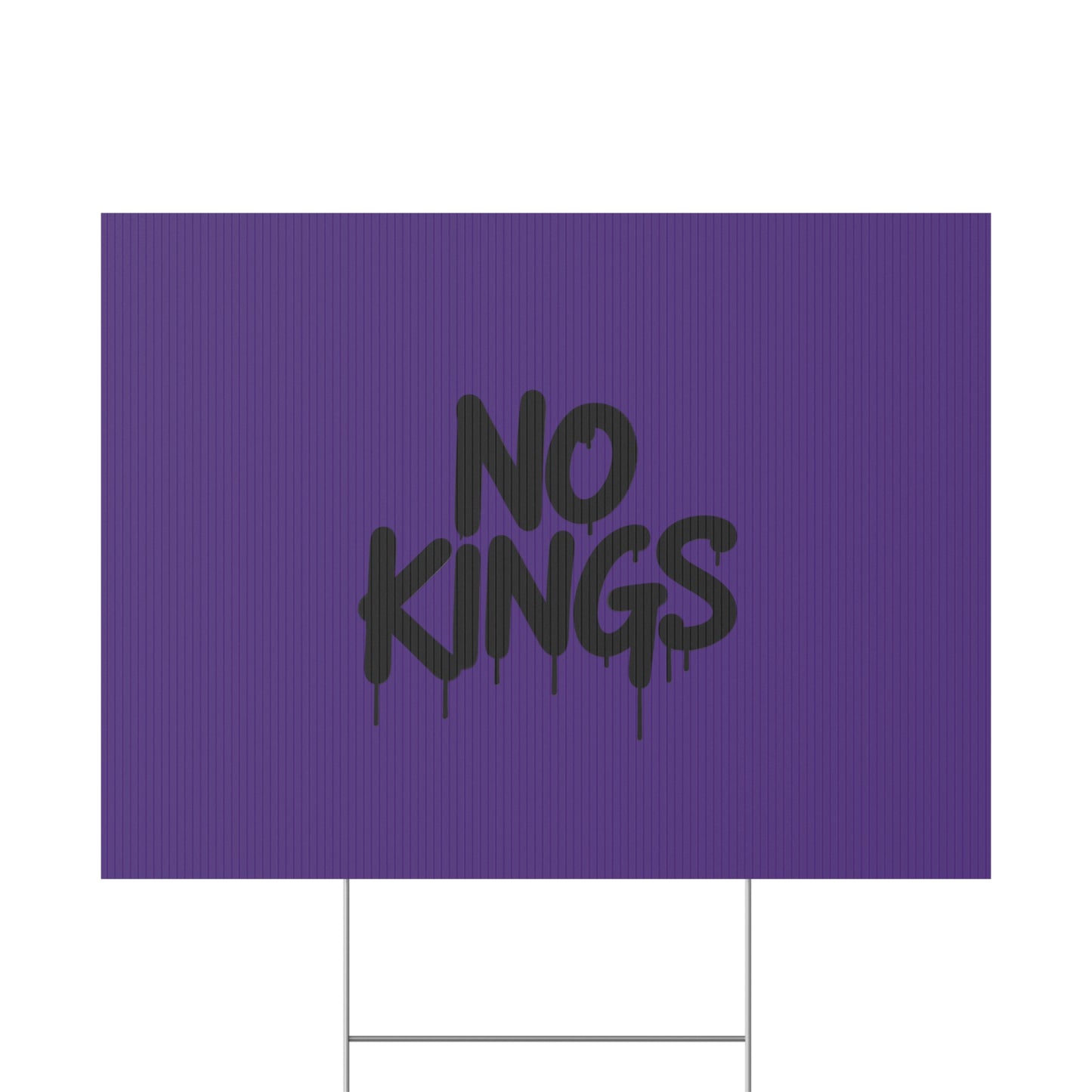Purple Spray Paint No Kings Protest Yard Sign