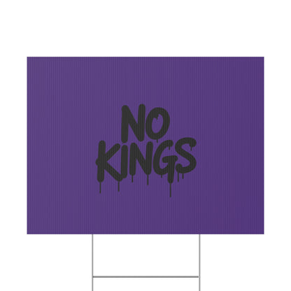 Purple Spray Paint No Kings Protest Yard Sign