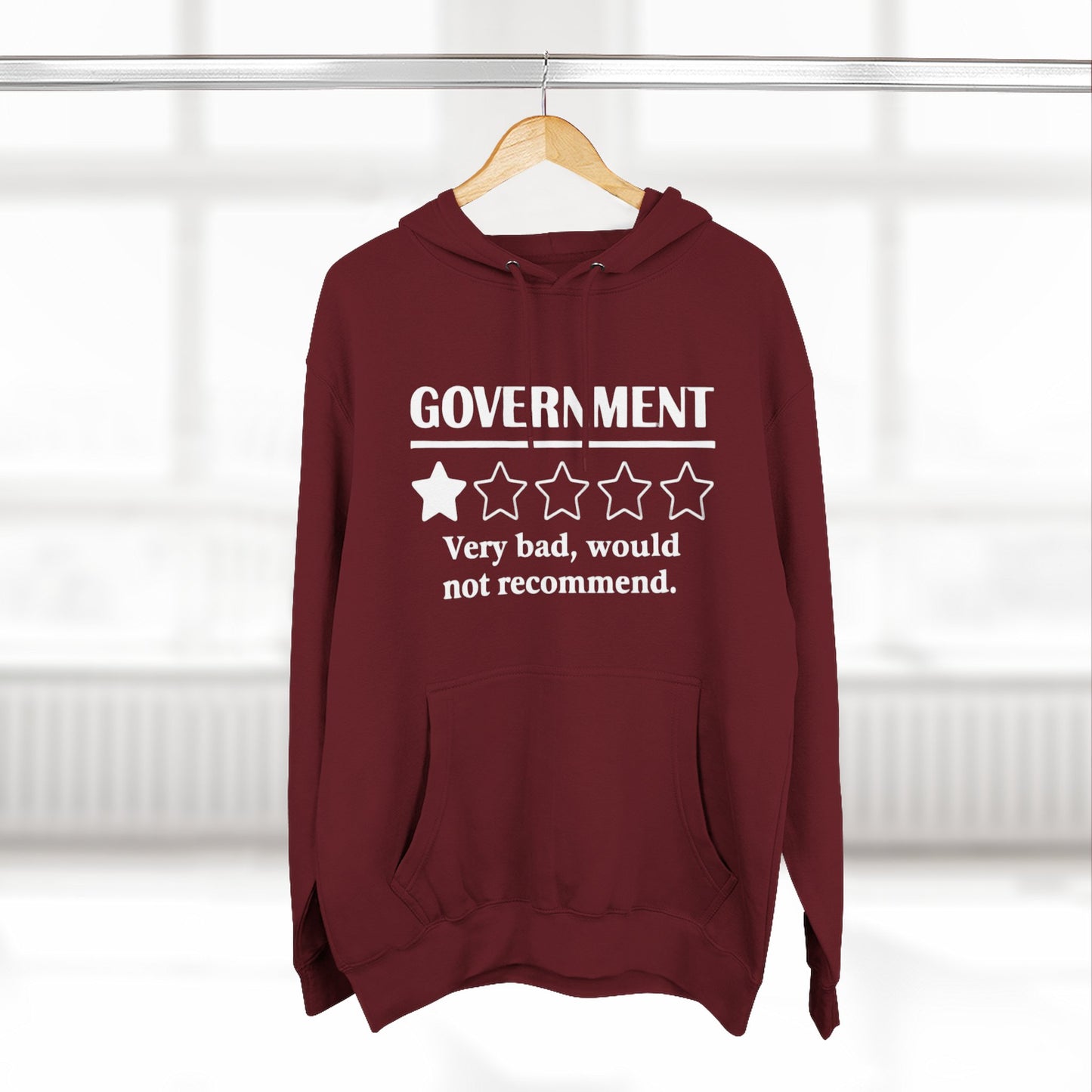 Fleece Hoodie with 1/5 Stars Would Not Recommend Design