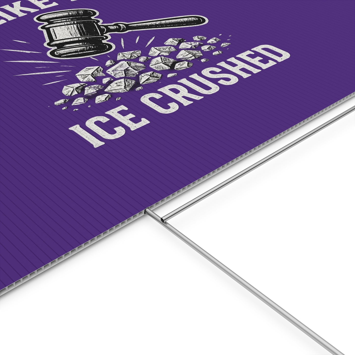 Dark Purple Crushed ICE Protest Yard Sign