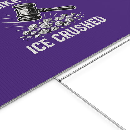 Dark Purple Crushed ICE Protest Yard Sign
