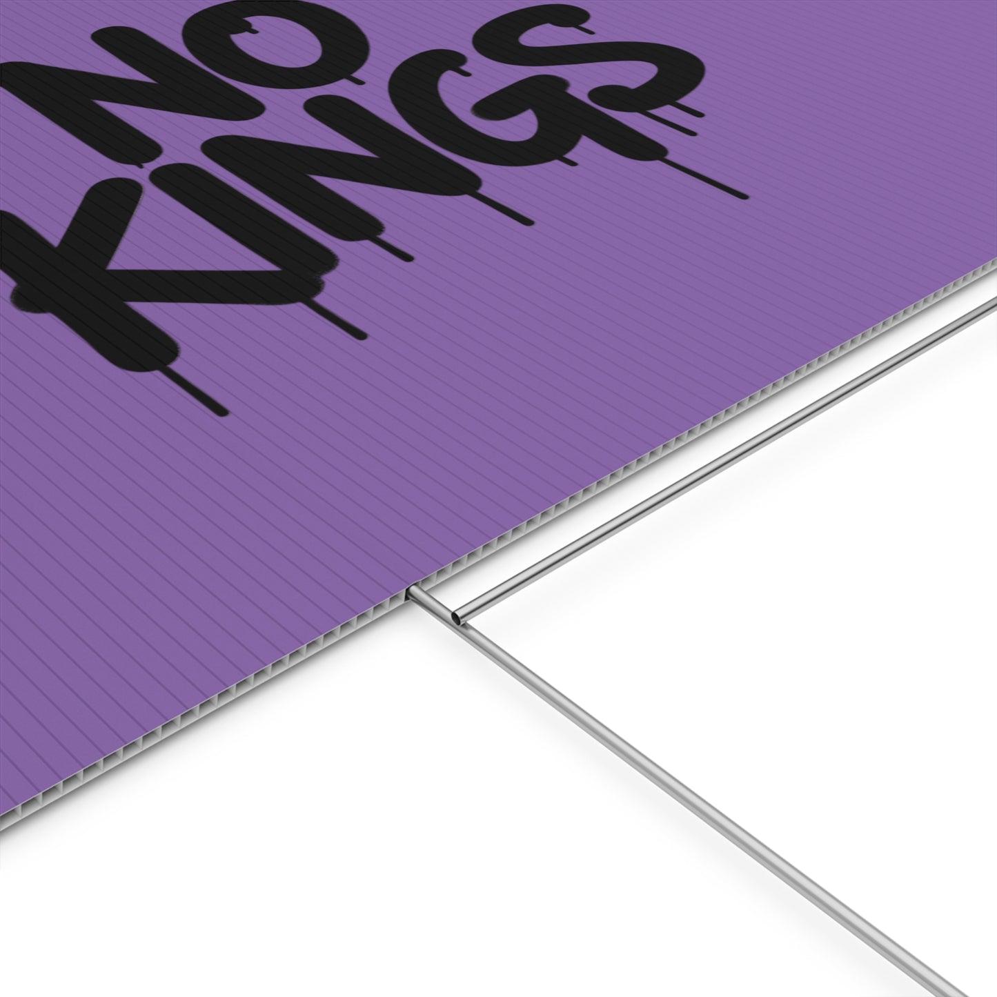 Light Purple Spray Paint No Kings Protest Yard Sign