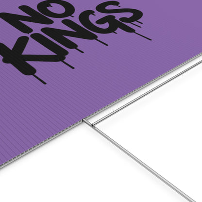 Light Purple Spray Paint No Kings Protest Yard Sign