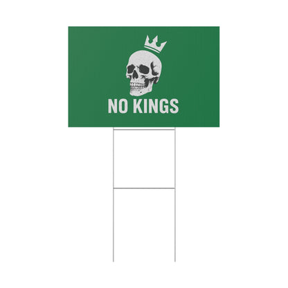 Dark Green Yard Sign - 'No Kings' Design