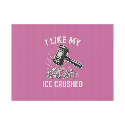 Light Pink Crushed ICE Protest Yard Sign