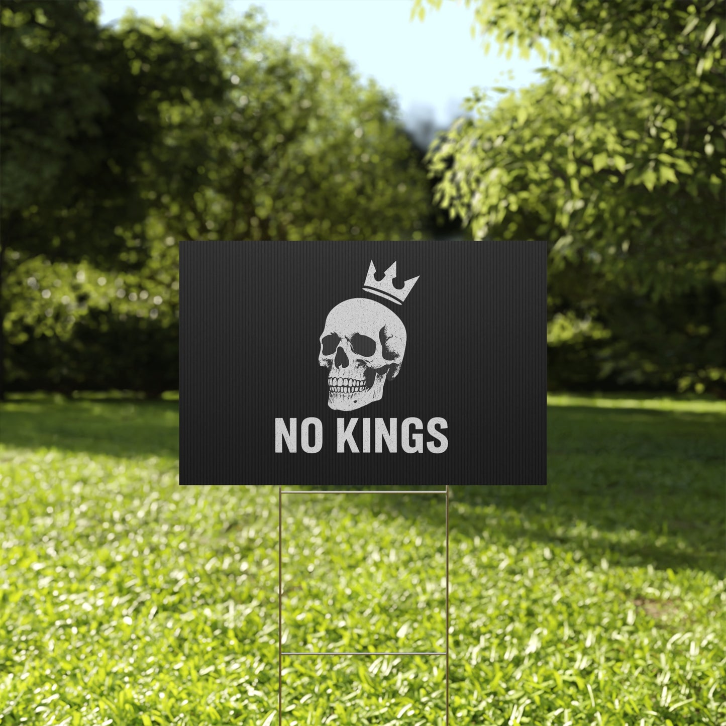 Black Yard Sign - 'No Kings' Design