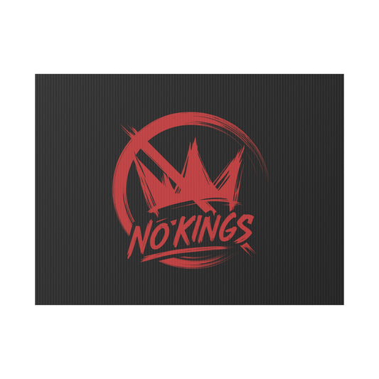 Black “No Kings” Protest Yard Sign