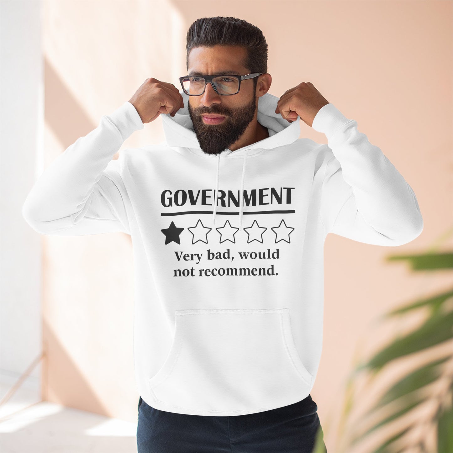 Fleece Hoodie with 1/5 Stars Would Not Recommend Design