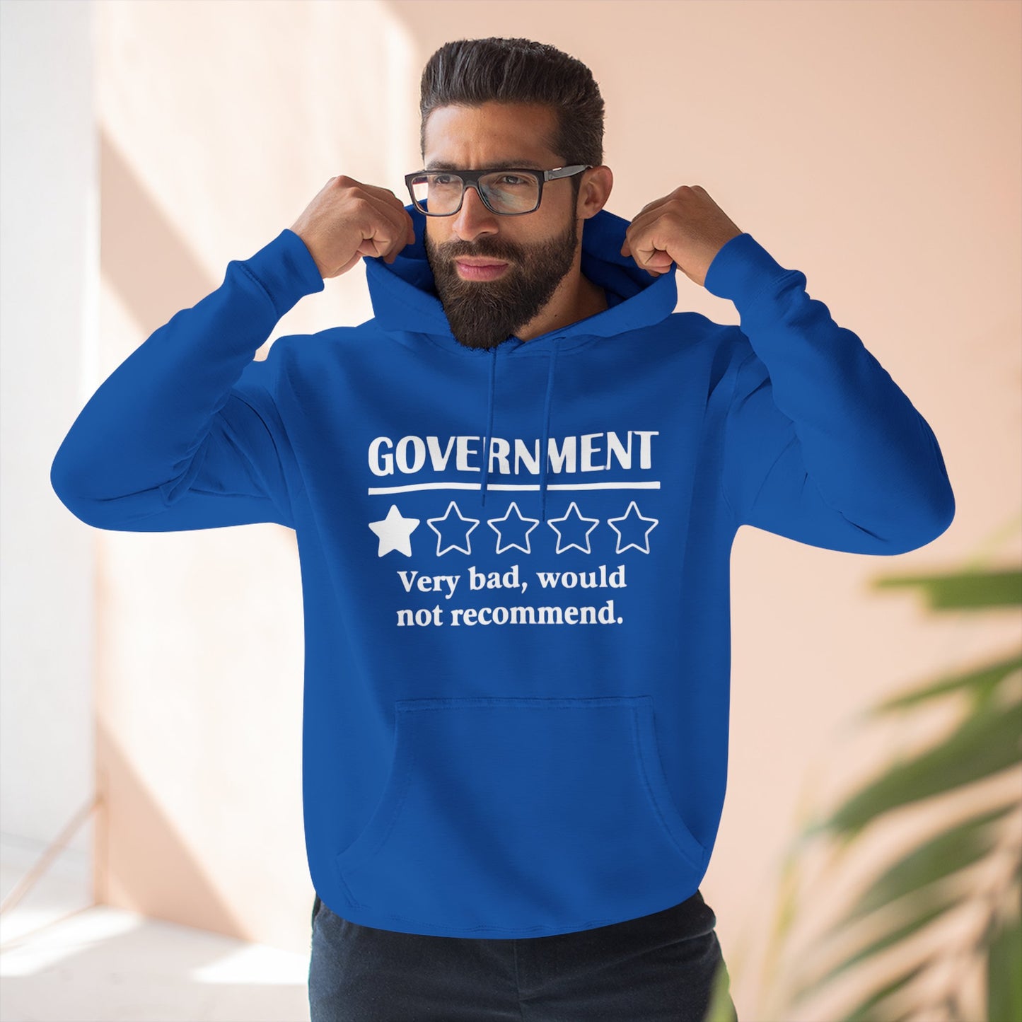 Fleece Hoodie with 1/5 Stars Would Not Recommend Design