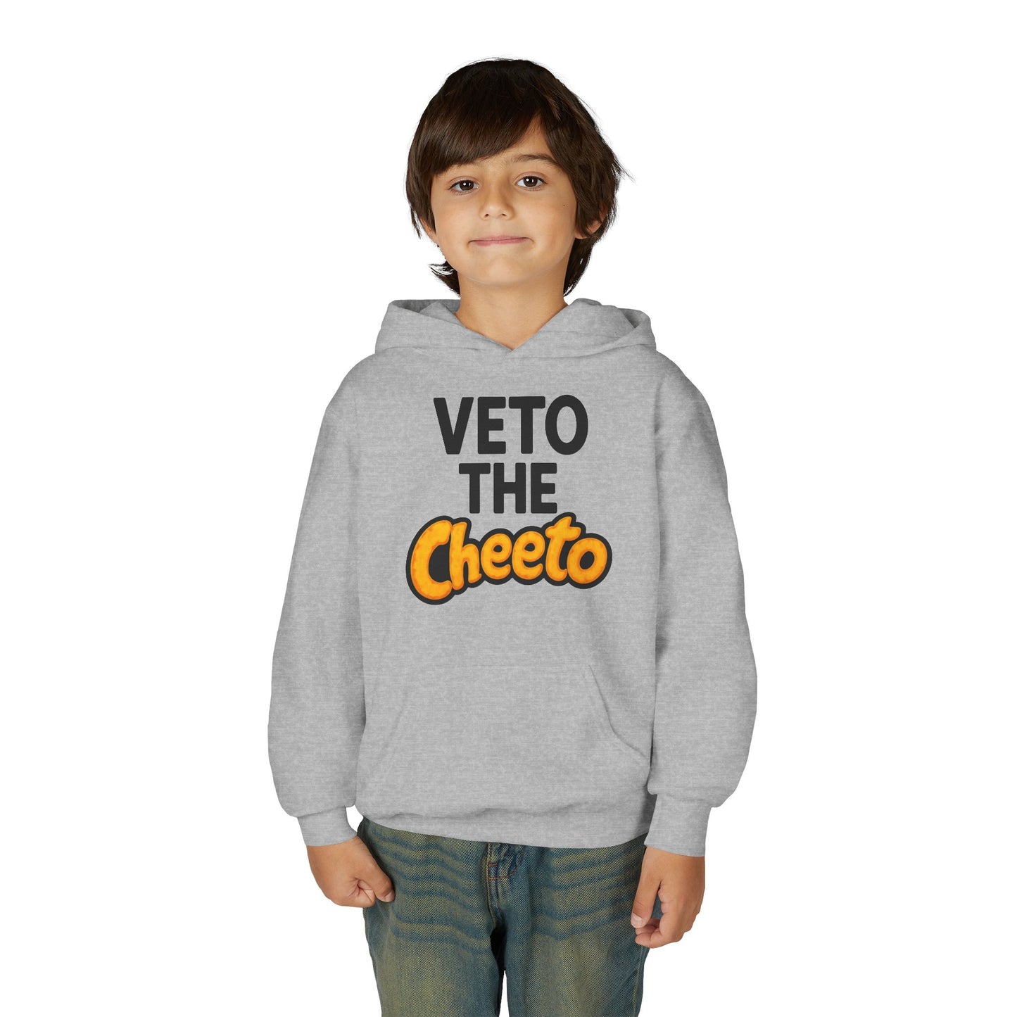Veto the Cheeto Youth Hoodie – Tiny but Defiant